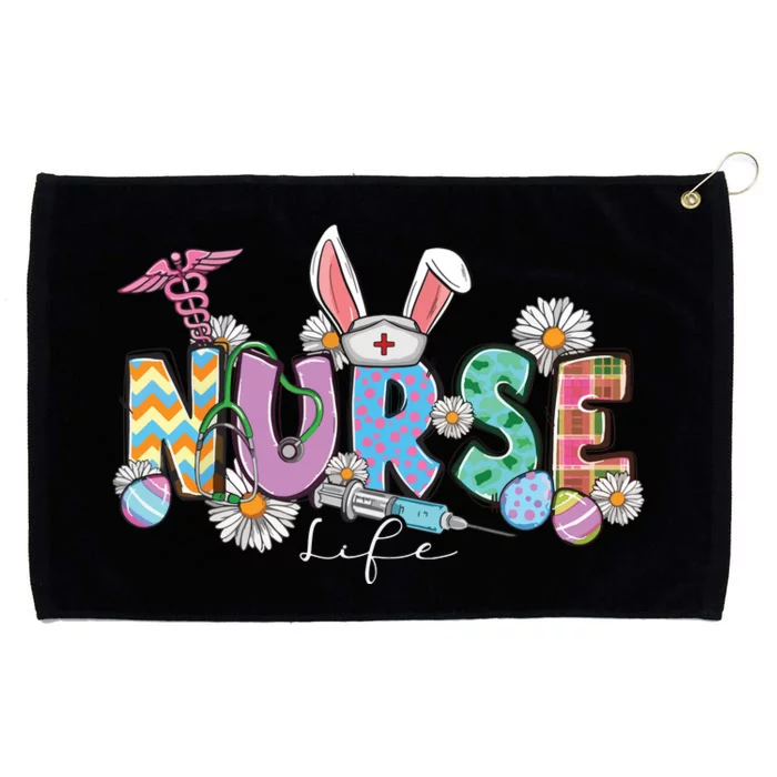 Nurse Life Stethoscope Nursing Cute Easter Bunny Easter Day Grommeted Golf Towel