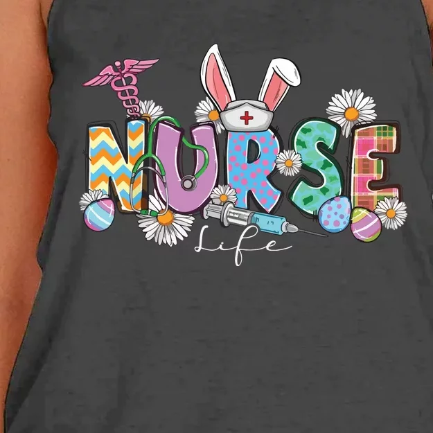 Nurse Life Stethoscope Nursing Cute Easter Bunny Easter Day Women's Knotted Racerback Tank