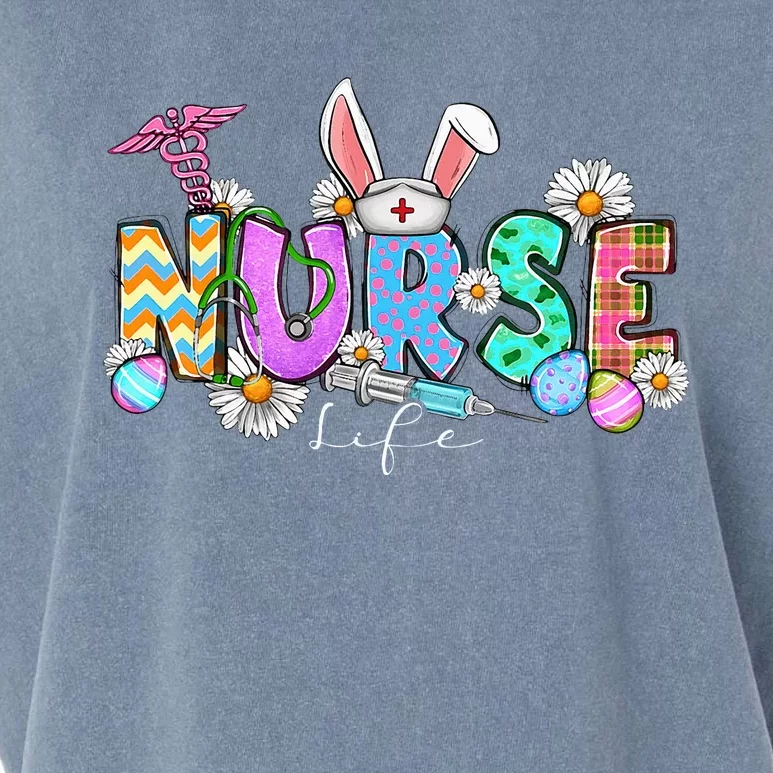 Nurse Life Stethoscope Nursing Cute Easter Bunny Garment-Dyed Women's Muscle Tee