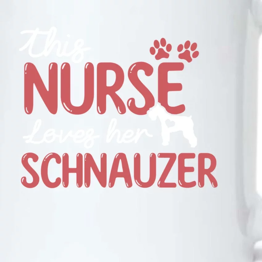 Nurse Loves Schnauzer Dog Lovers Funny Gift For Mom Nurse Gift Black Color Changing Mug