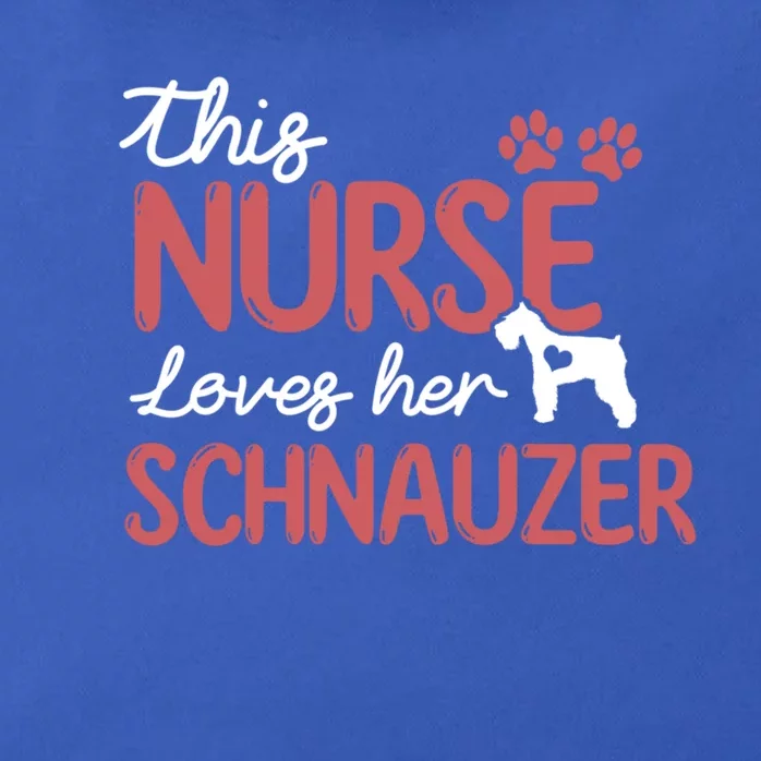 Nurse Loves Schnauzer Dog Lovers Funny Gift For Mom Nurse Gift Zip Tote Bag