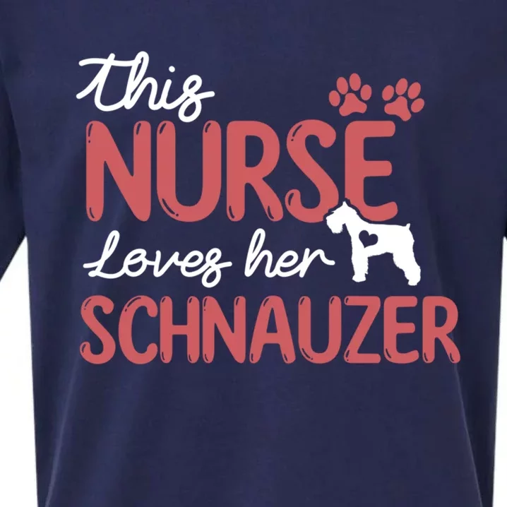 Nurse Loves Schnauzer Dog Lovers Funny Gift For Mom Nurse Gift Sueded Cloud Jersey T-Shirt