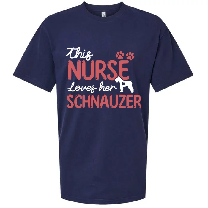 Nurse Loves Schnauzer Dog Lovers Funny Gift For Mom Nurse Gift Sueded Cloud Jersey T-Shirt