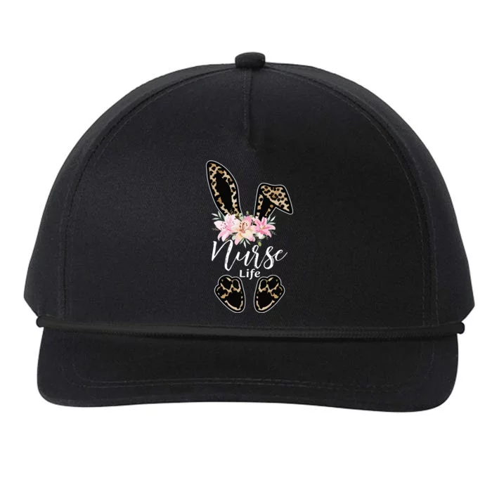 Nurse Life Stethoscope Nursing Cute Easter Bunny Easter Day Snapback Five-Panel Rope Hat