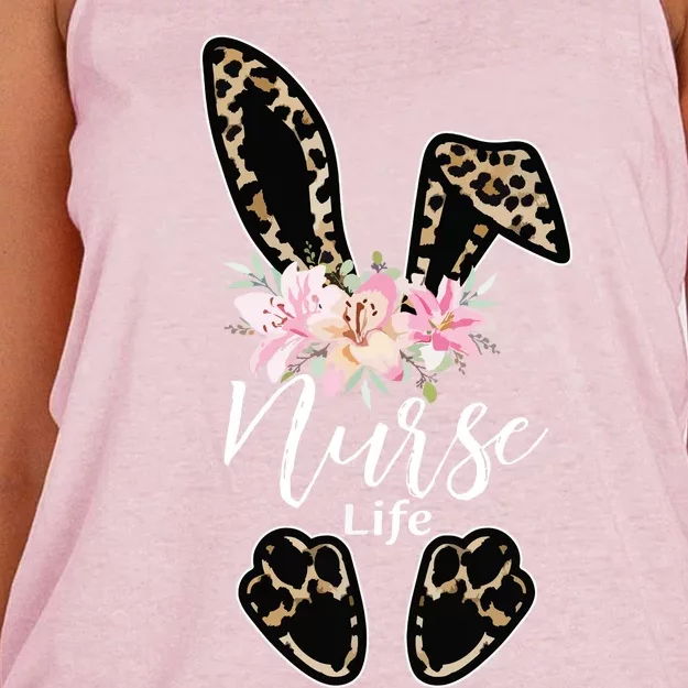 Nurse Life Stethoscope Nursing Cute Easter Bunny Easter Day Women's Knotted Racerback Tank