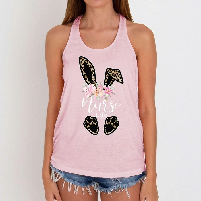 Nurse Life Stethoscope Nursing Cute Easter Bunny Easter Day Women's Knotted Racerback Tank