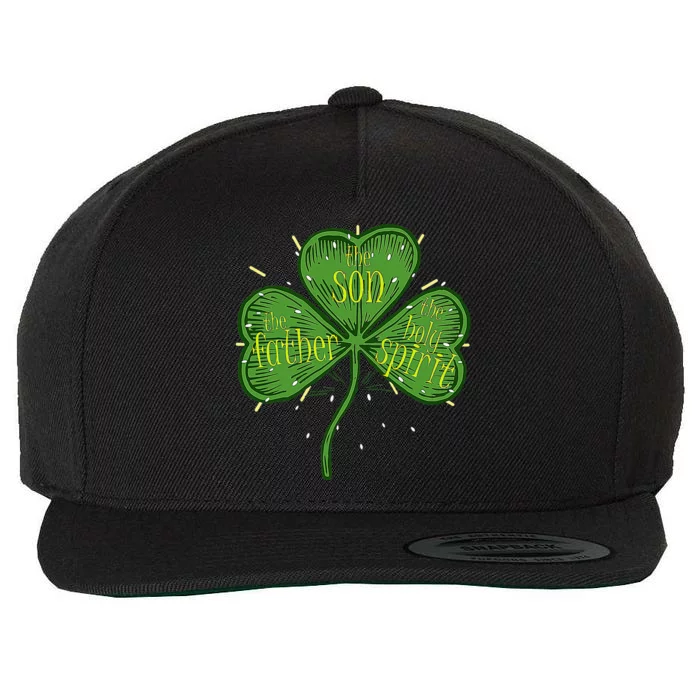 Not Lucky Simply Blessed Christian Shamrock St Patricks Day Wool Snapback Cap