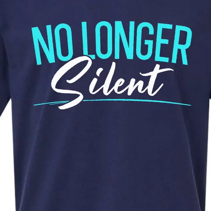 No Longer Silent Sexual Assault Awareness Stop The Violence Sueded Cloud Jersey T-Shirt