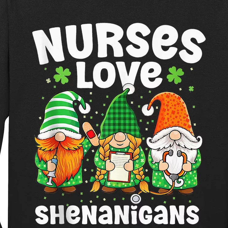 Nurses Love Shenanigans Irish Gnomes Nurse St Patricks Day Long Sleeve Shirt