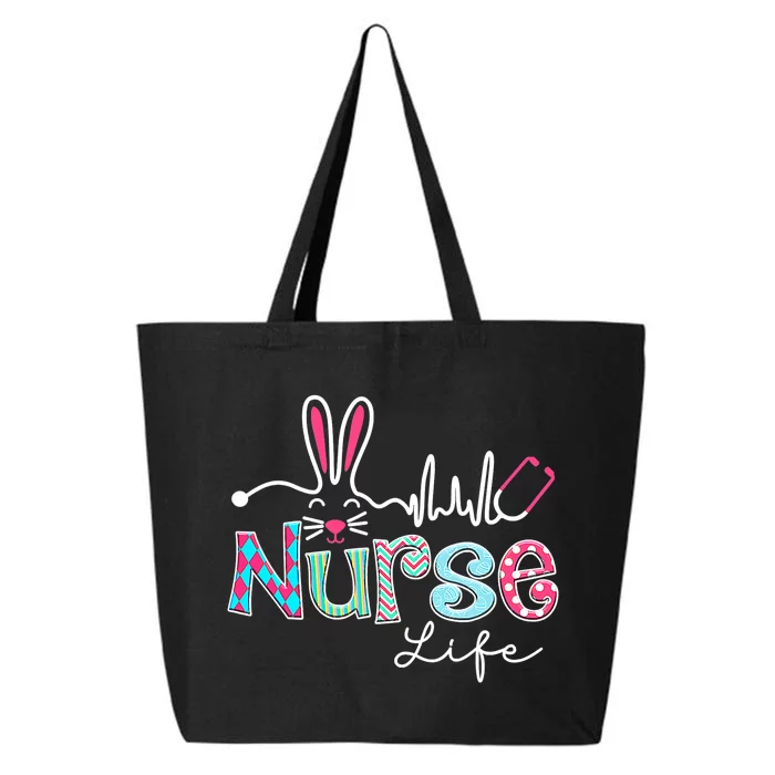 Nurse Life Stethoscope Nursing Cute Easter Bunny Easter Day 25L Jumbo Tote