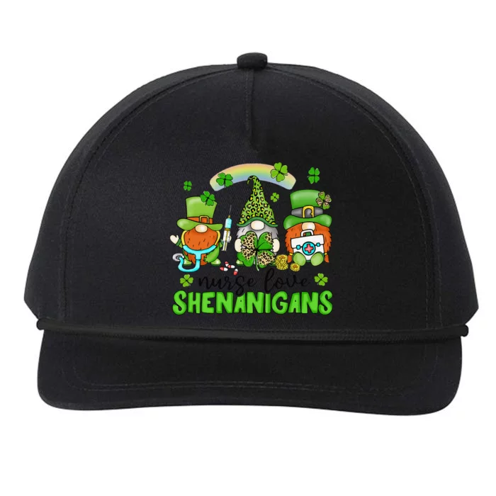 Nurses Love Shenanigans Funny Gnomes Nurse St Patricks Day Funny Snapback Five-Panel Rope Hat