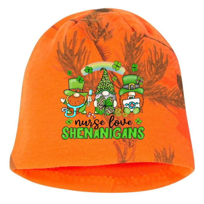 Nurses Love Shenanigans Funny Gnomes Nurse St Patricks Day Funny Kati - Camo Knit Beanie