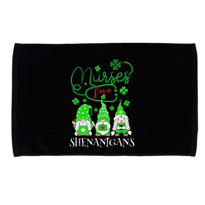 Nurses Love Shenanigans Funny Gnomes Nurse St Patricks Day Microfiber Hand Towel