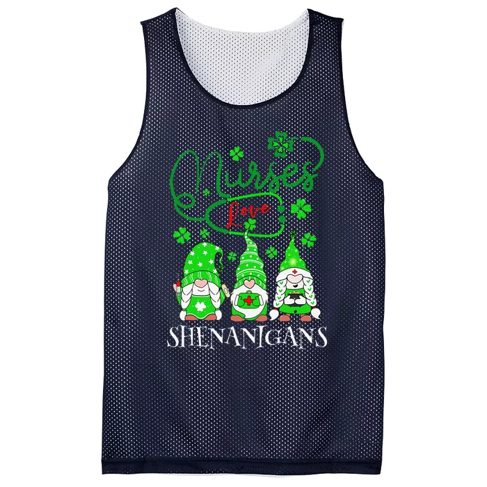 Nurses Love Shenanigans Funny Gnomes Nurse St Patricks Day Mesh Reversible Basketball Jersey Tank