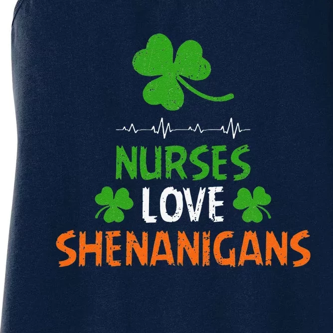 Nurses Love Shenanigans Funny St Patricks Day Gift Women's Racerback Tank