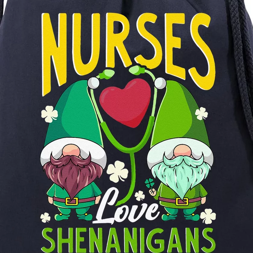 Nurses Love Shenanigans Gnome St Patricks Day Nurse Funny Drawstring Bag