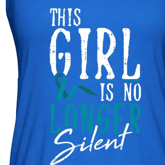 No Longer Silent Sexual Assault Awareness Funny Gift Survivor Gift Ladies Essential Flowy Tank