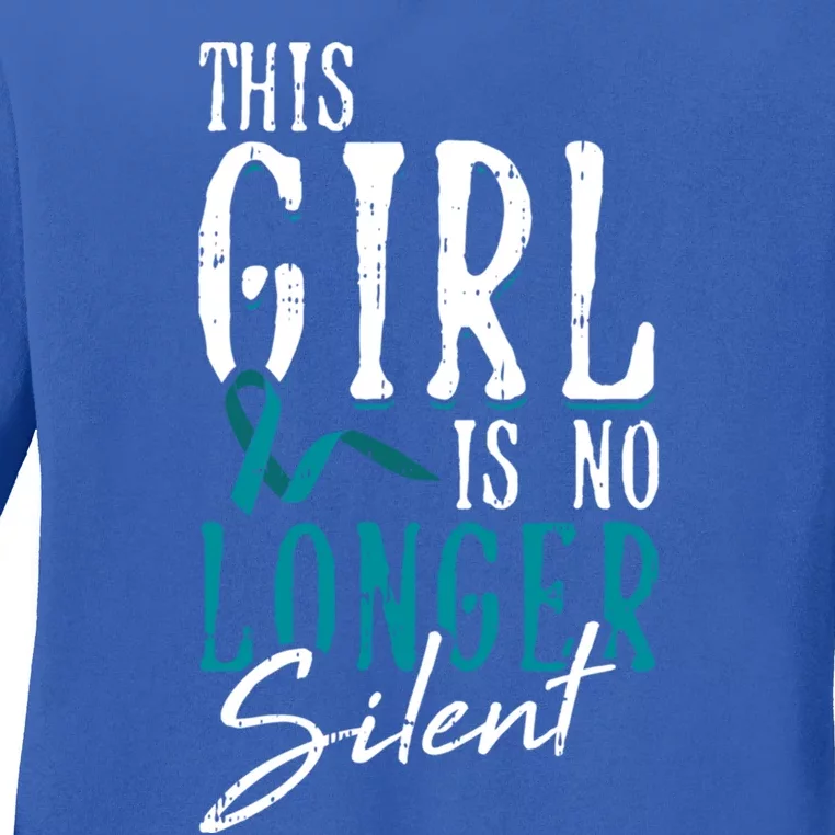 No Longer Silent Sexual Assault Awareness Funny Gift Survivor Gift Ladies Long Sleeve Shirt