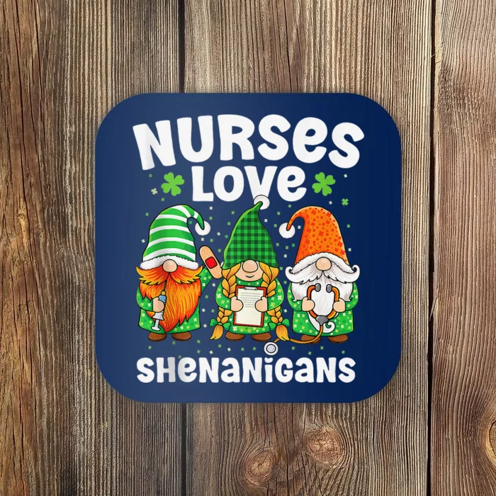 Nurses Love Shenanigans Irish Gnomes Nurse St Patricks Day Coaster