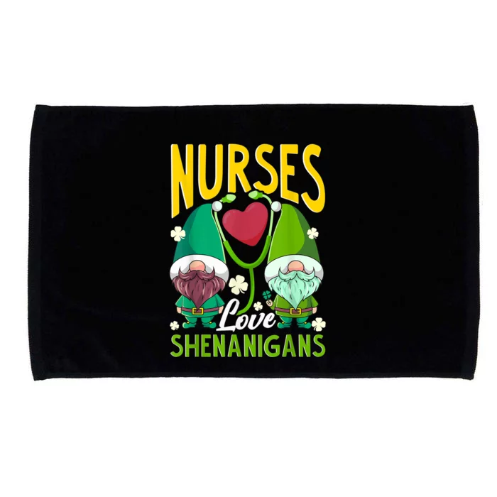 Nurses Love Shenanigans Shirt Gnome St Patricks Day Nurse Microfiber Hand Towel