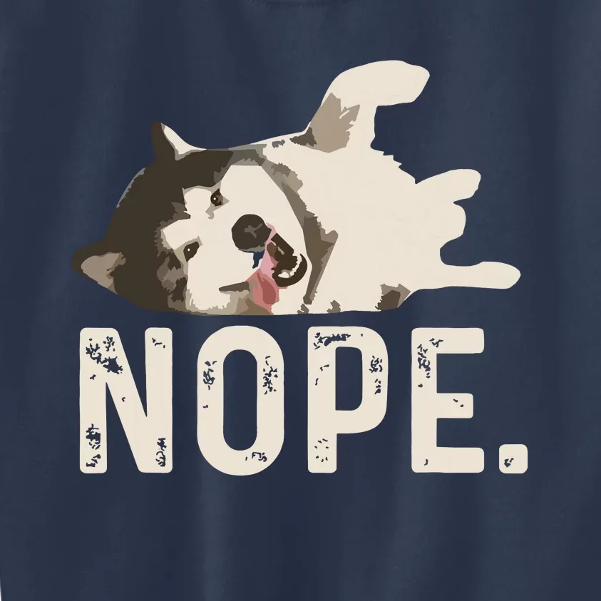 Nope Lazy Siberian Husky Kids Sweatshirt