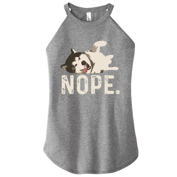 Nope Lazy Siberian Husky Women’s Perfect Tri Rocker Tank