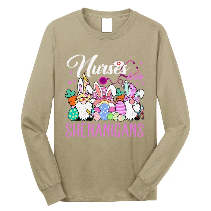 Nurses Love Shenanigans Tee Gnome Easter Day Nurse Long Sleeve Shirt