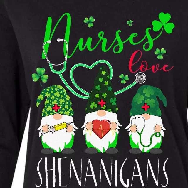 Nurses Love ShenanigansFunny Gnomes Nurse St Patricks Day Womens Cotton Relaxed Long Sleeve T-Shirt