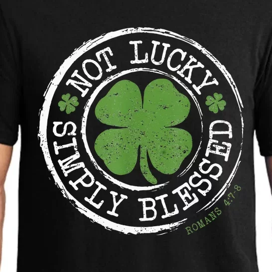 Not Lucky Simply Blessed Christian St Patricks Day Faith Pajama Set