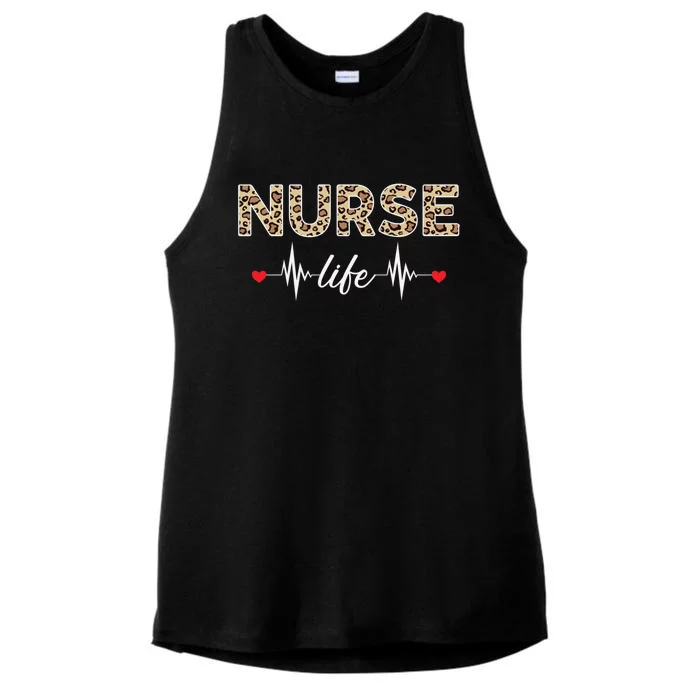 Nurse Life Stethoscope Leopard Nurses Er Icu Nicu Rn Nurses Cute Gift Ladies Tri-Blend Wicking Tank