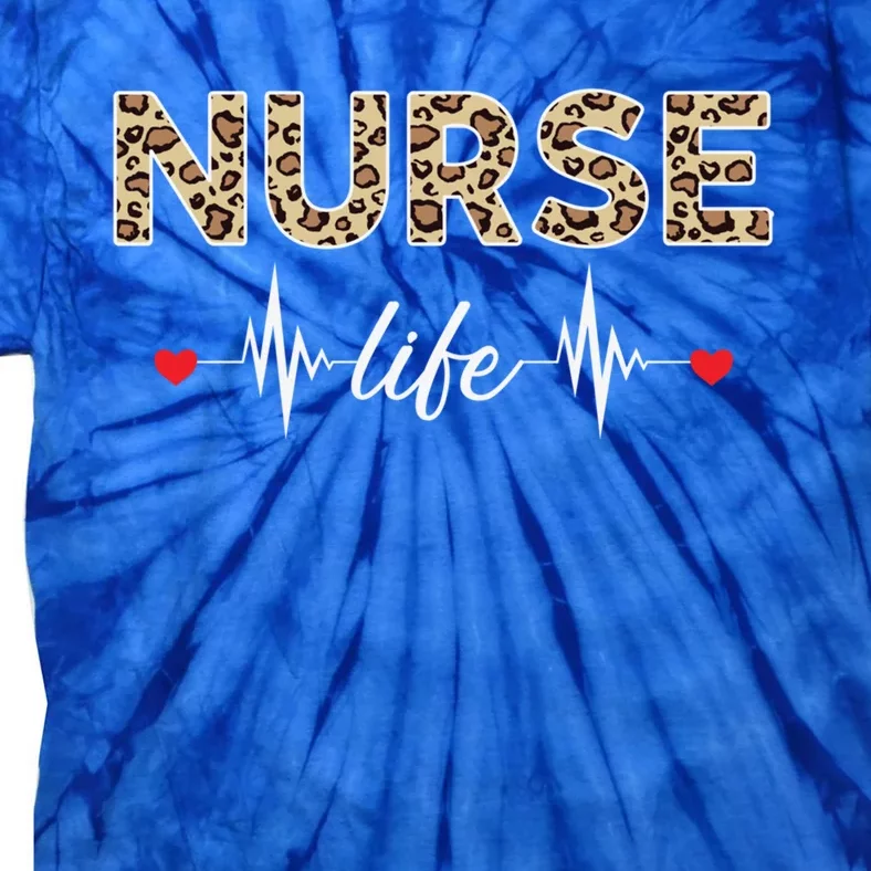 Nurse Life Stethoscope Leopard Nurses Er Icu Nicu Rn Nurses Cute Gift Tie-Dye T-Shirt