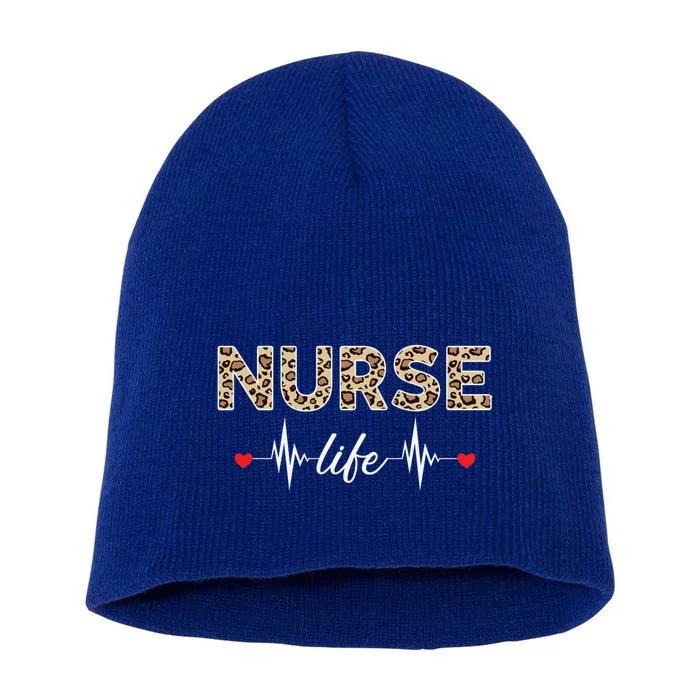 Nurse Life Stethoscope Leopard Nurses Er Icu Nicu Rn Nurses Cute Gift Short Acrylic Beanie