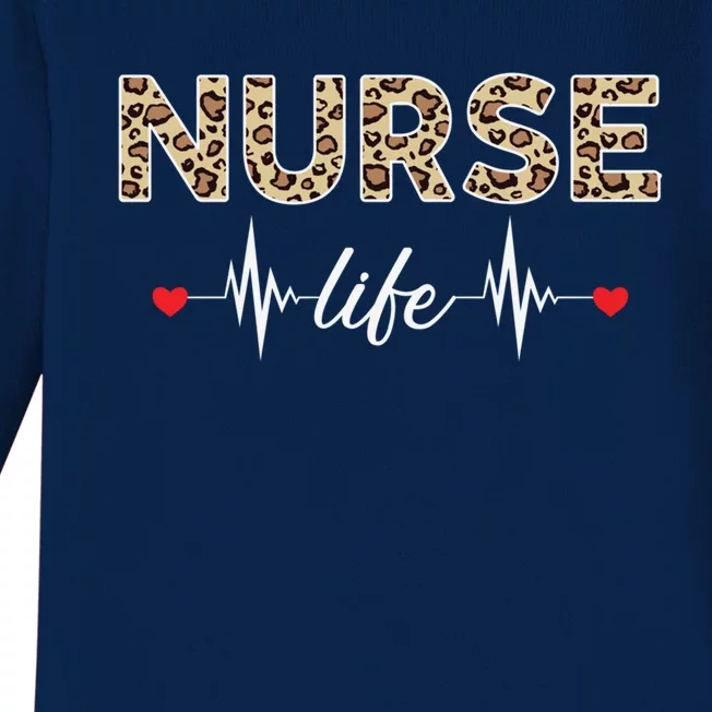 Nurse Life Stethoscope Leopard Nurses Er Icu Nicu Rn Nurses Cute Gift Baby Long Sleeve Bodysuit