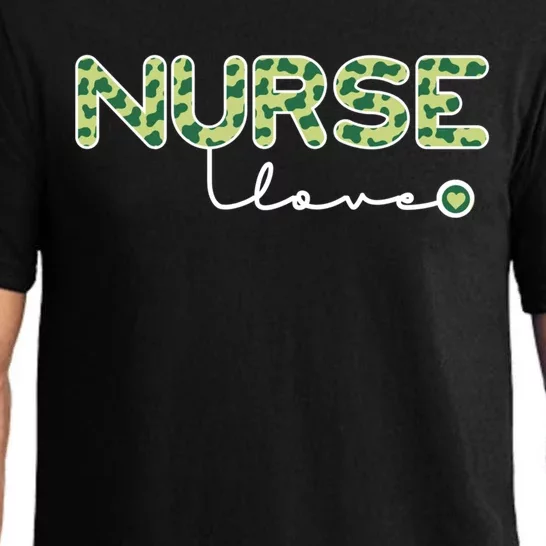 Nurse Love St Patricks Day Lucky Cow Print Gift Pajama Set