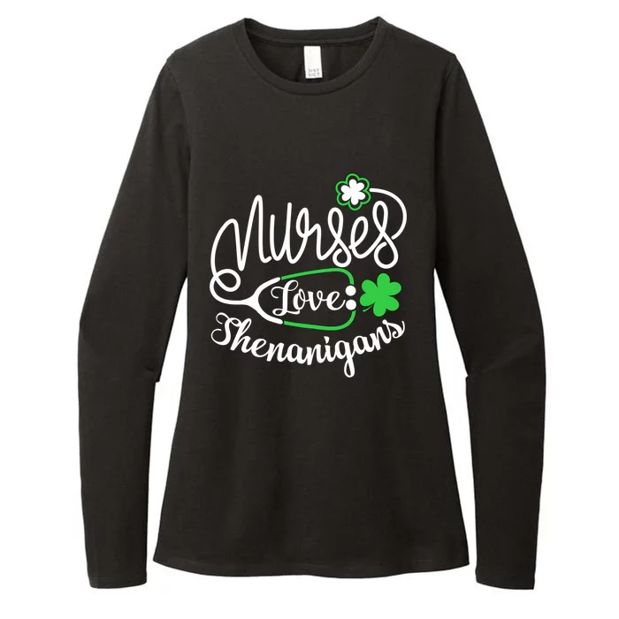 Nurses Love Shenanigans Gift Rn Funny St Pattys Day Lucky Nurse Cute Gift Womens CVC Long Sleeve Shirt