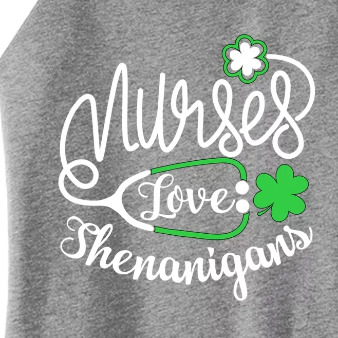 Nurses Love Shenanigans Gift Rn Funny St Pattys Day Lucky Nurse Cute Gift Women’s Perfect Tri Rocker Tank