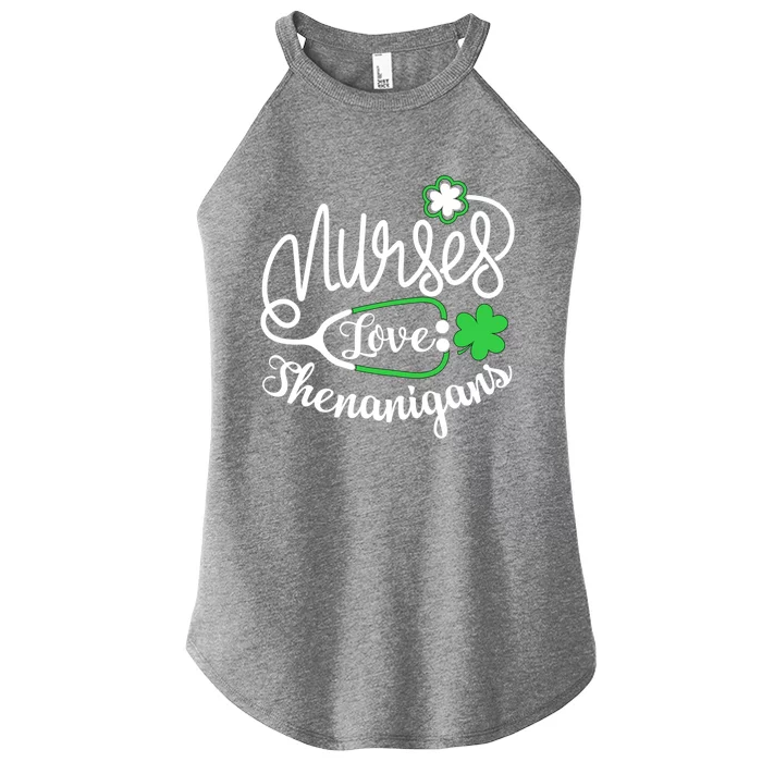 Nurses Love Shenanigans Gift Rn Funny St Pattys Day Lucky Nurse Cute Gift Women’s Perfect Tri Rocker Tank