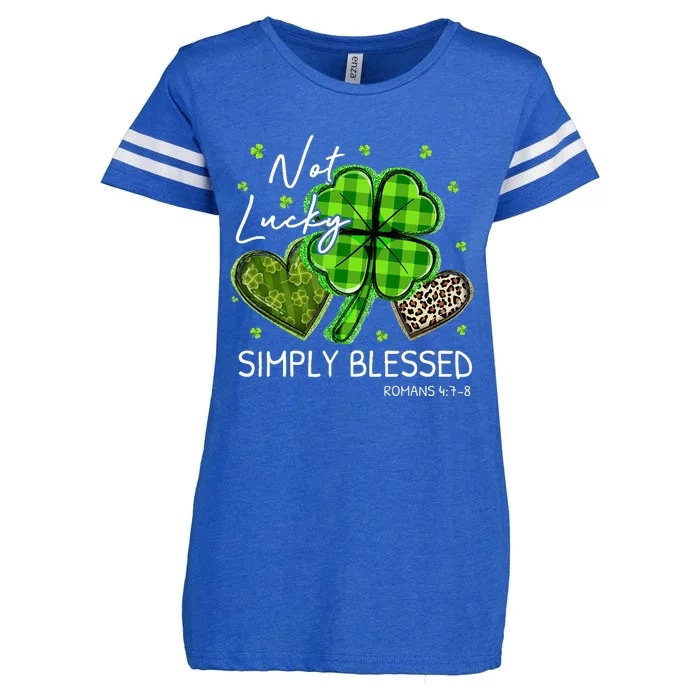 Not Lucky Simply Blessed Christian St Patricks Day Enza Ladies Jersey Football T-Shirt