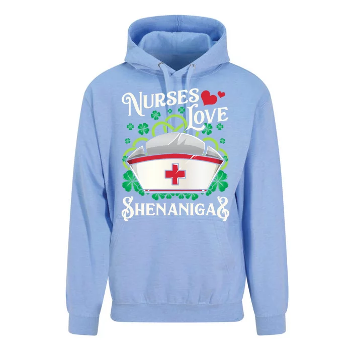 Nurses Love Shenanigans St Patricks Day Irish Nurse Emt Gift Unisex Surf Hoodie