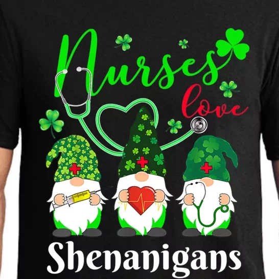 Nurses Love Shenanigans Funny Gnomes Nurse St Patricks Day Gift Pajama Set