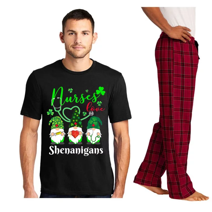 Nurses Love Shenanigans Funny Gnomes Nurse St Patricks Day Gift Pajama Set