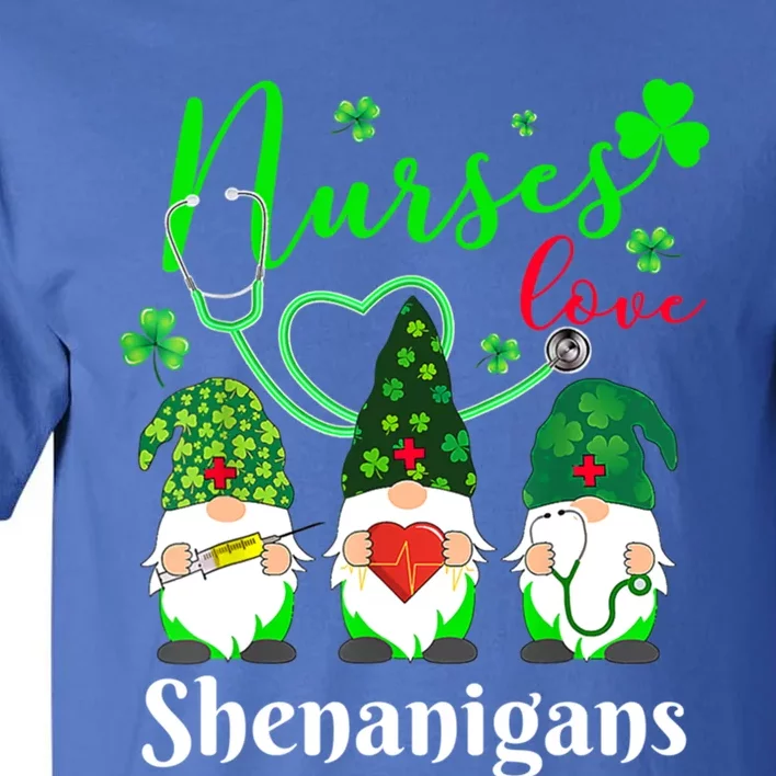 Nurses Love Shenanigans Funny Gnomes Nurse St Patricks Day Gift Tall T-Shirt