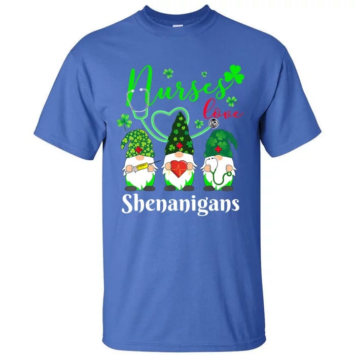 Nurses Love Shenanigans Funny Gnomes Nurse St Patricks Day Gift Tall T-Shirt