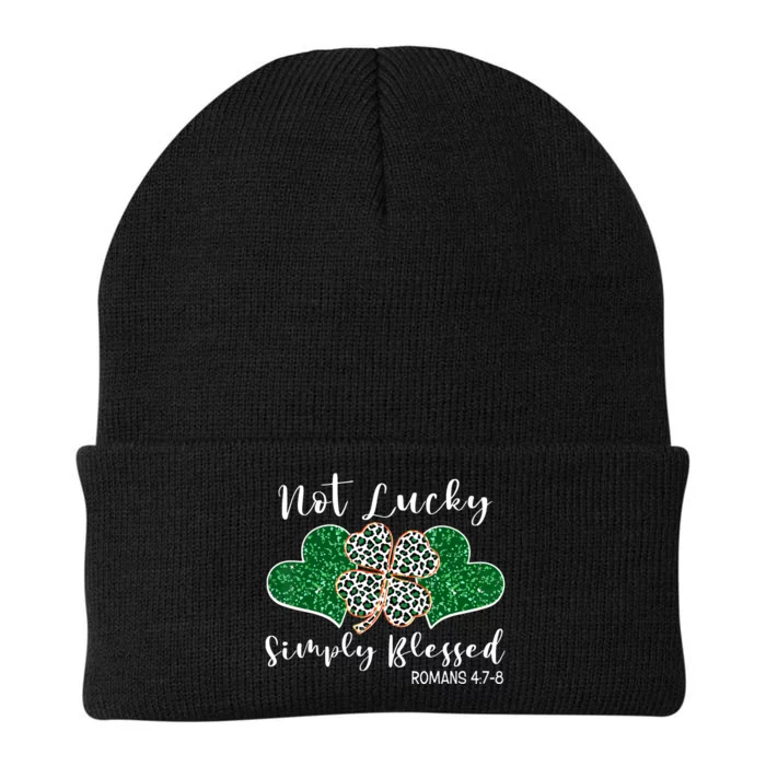 Not Lucky Simply Blessed Christian St Patricks Day Irish Knit Cap Winter Beanie