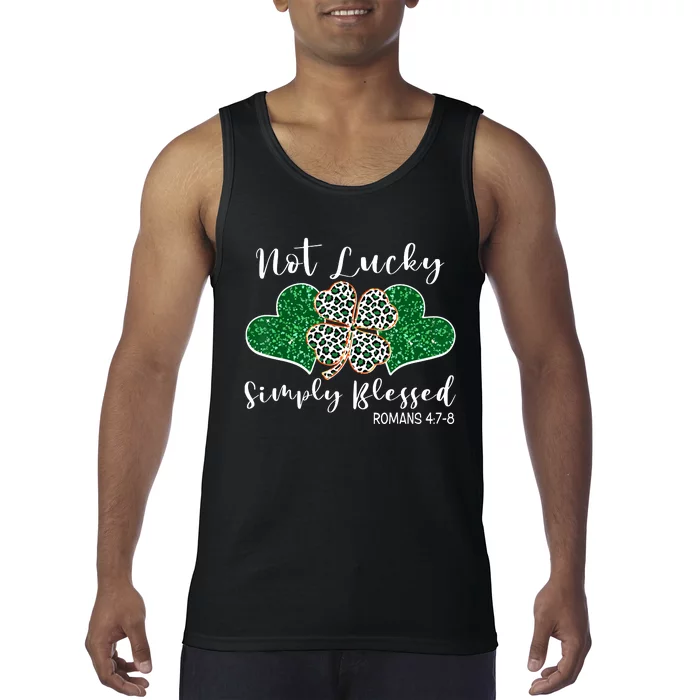 Not Lucky Simply Blessed Christian St Patricks Day Irish Tank Top