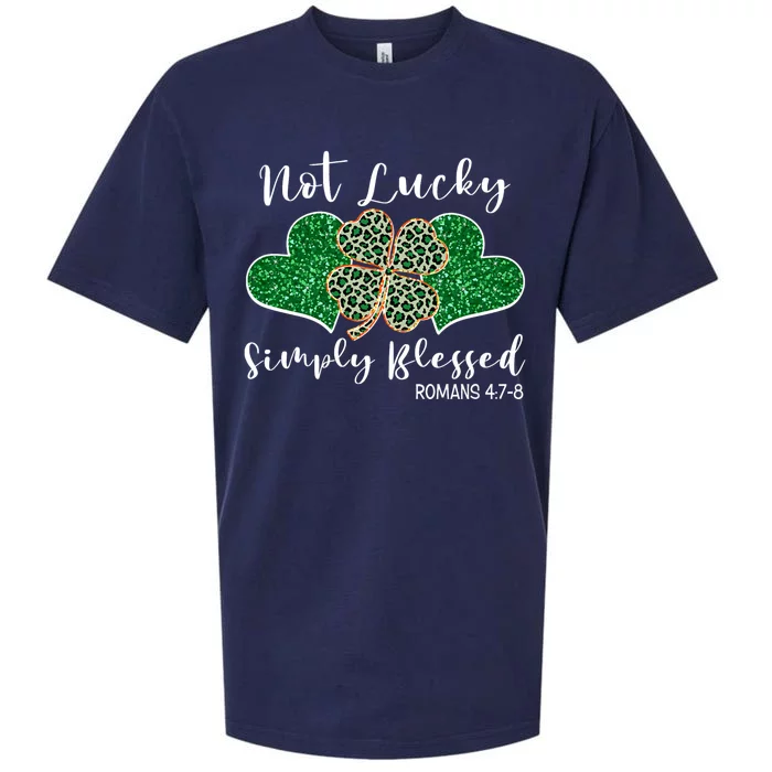 Not Lucky Simply Blessed Christian St Patricks Day Irish Sueded Cloud Jersey T-Shirt