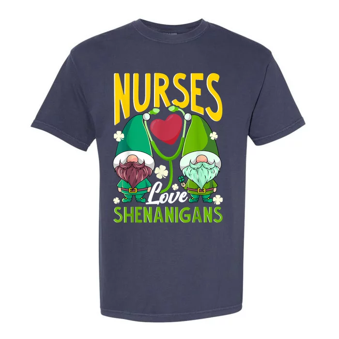 Nurses Love Shenanigans Gnome St Patricks Day Nurse Garment-Dyed Heavyweight T-Shirt