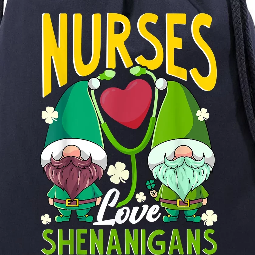 Nurses Love Shenanigans Gnome St Patricks Day Nurse Drawstring Bag