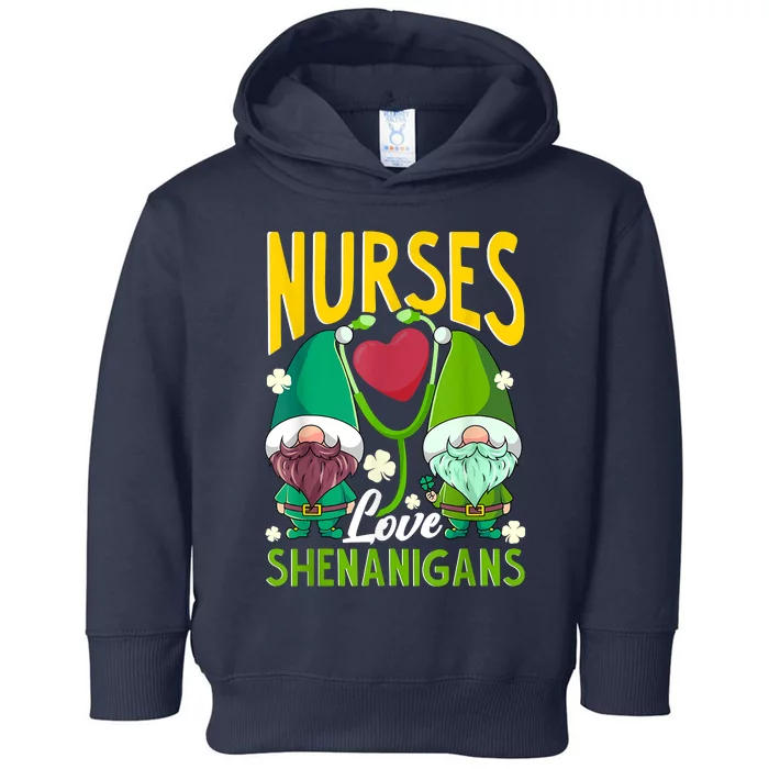 Nurses Love Shenanigans Gnome St Patricks Day Nurse Toddler Hoodie