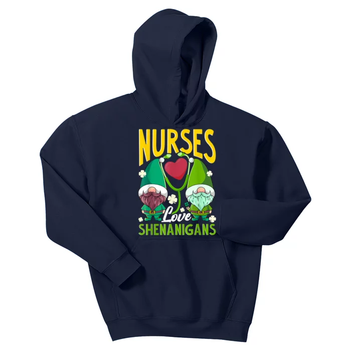 Nurses Love Shenanigans Gnome St Patricks Day Nurse Kids Hoodie